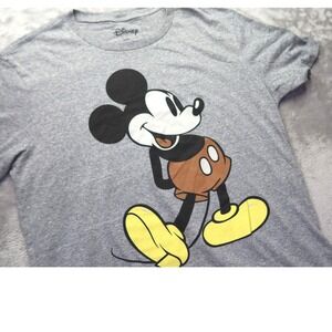 Disney Mickey Mouse Graphic Tee Shirt Men's XL Grey Classic Cartoon WDW